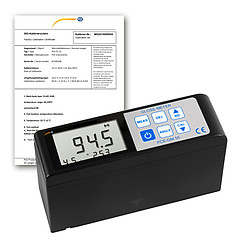 Paper and textiles gloss meter PCE-GM 55-ICA includes ISO certification