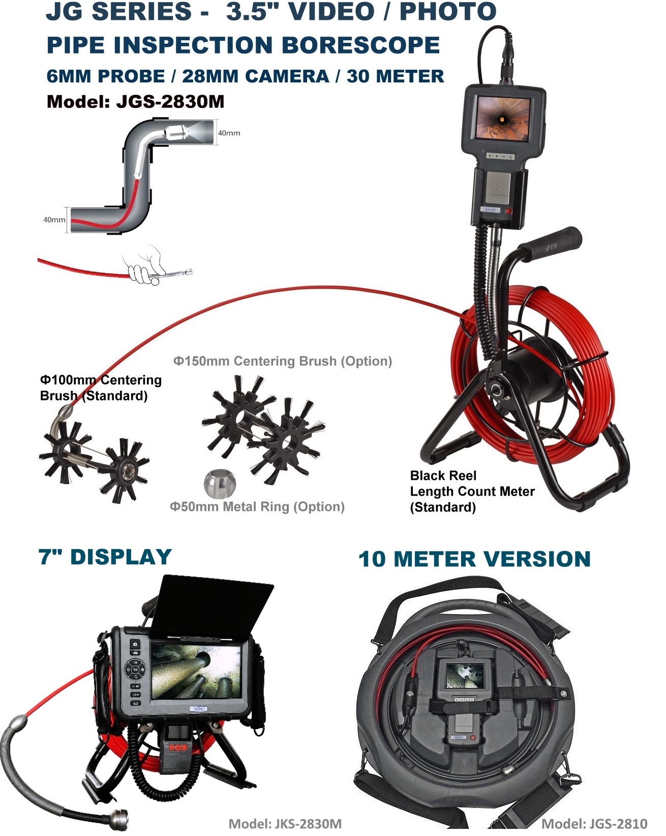 Pipe-sewer-inspection-camera-probe-console-system-j-series